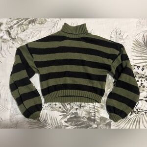 Oversized Cropped Bishop Sleeve Sweater